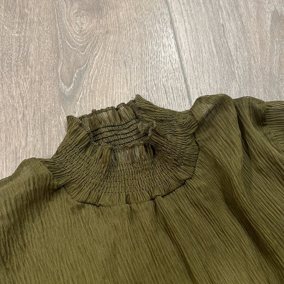 Oak + Fort — long sleeve sheer blouse top - New! - Picture 3 of 4